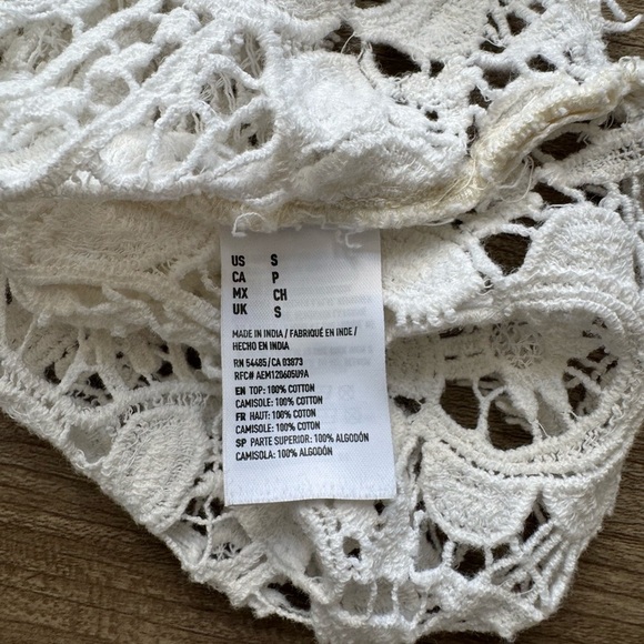 American Eagle Outfitters Sz S Crochet Dress White 100% Cotton - Picture 6 of 11